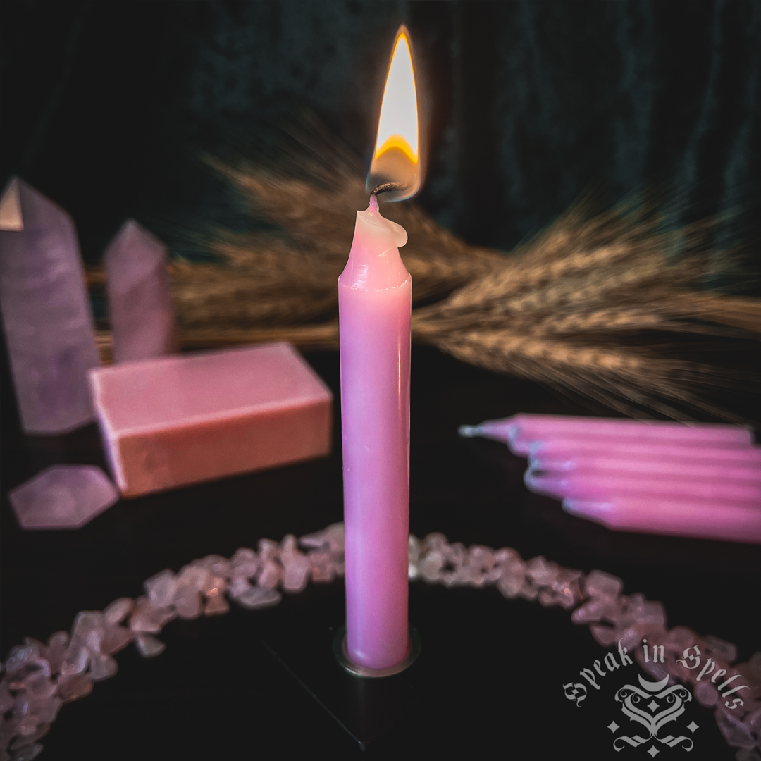 pink chime candle, australian witchcraft supplies, wicca supplies, adelaide witchcraft store, wholesale witchcraft, pagan supplies, witchcraft shop australia