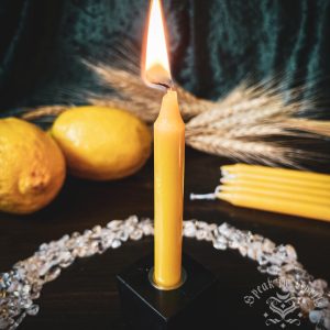 Yellow chime candle, australian witchcraft supplies, adelaide witchcraft store, witchcraft shop, wicca supplies, pagan supplies, wholesale witchcraft