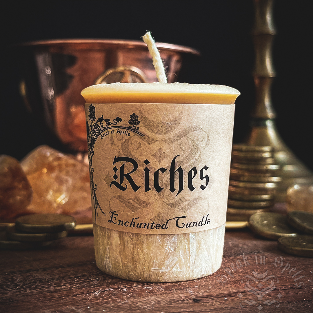 Riches spell candle, australian witchcraft supplies, adelaide witchcraft store, free witchcraft spells, witchcraft blog, adelaide tarot reader, online tarot, witchcraft shop, wiccan supplies
