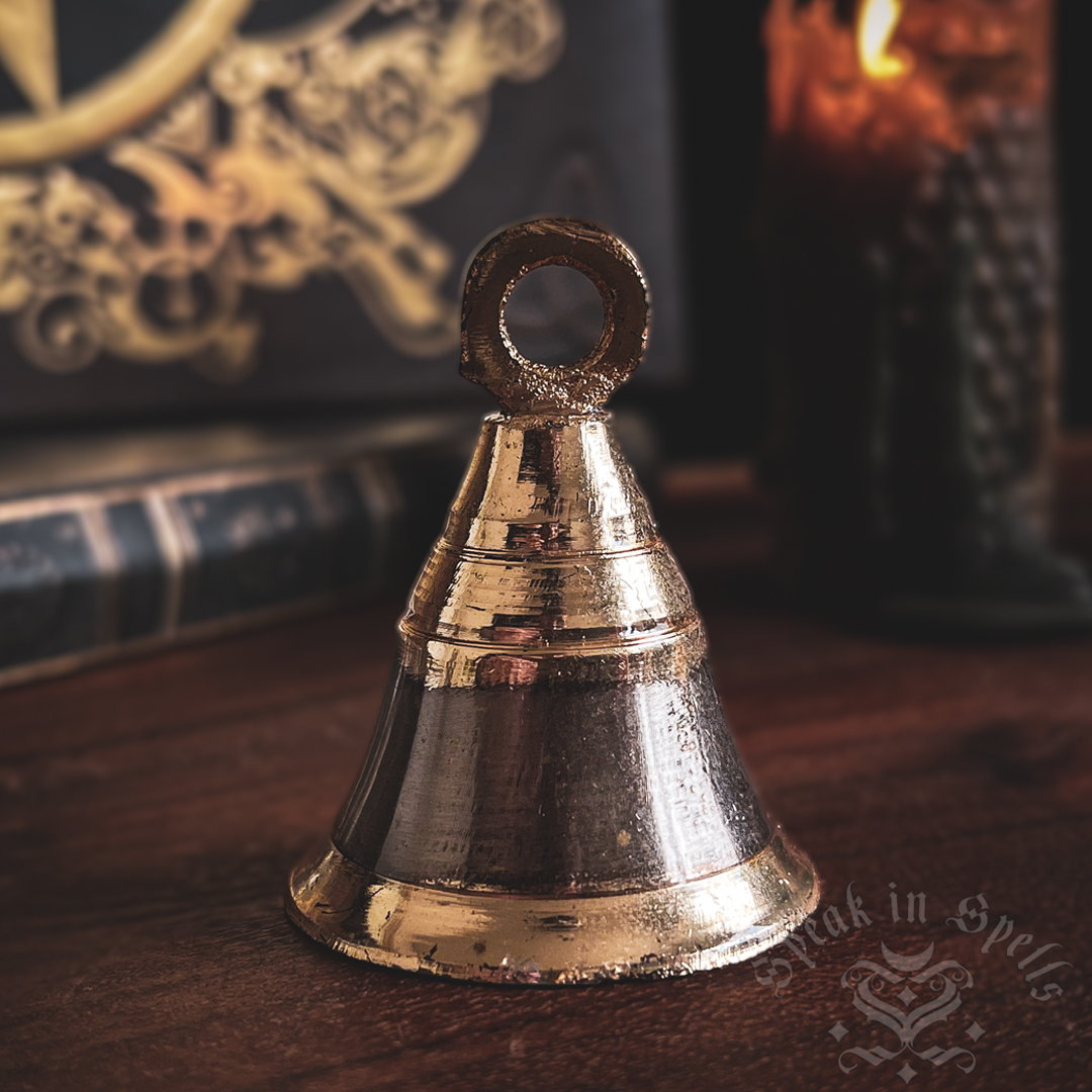 two tone brass bell, australian witchcraft supplies, witchcraft store, pagan supplies, wiccan supplies, wicca supplies, metaphysical supplies adelaide, adelaide witchcraft shop, magical bell