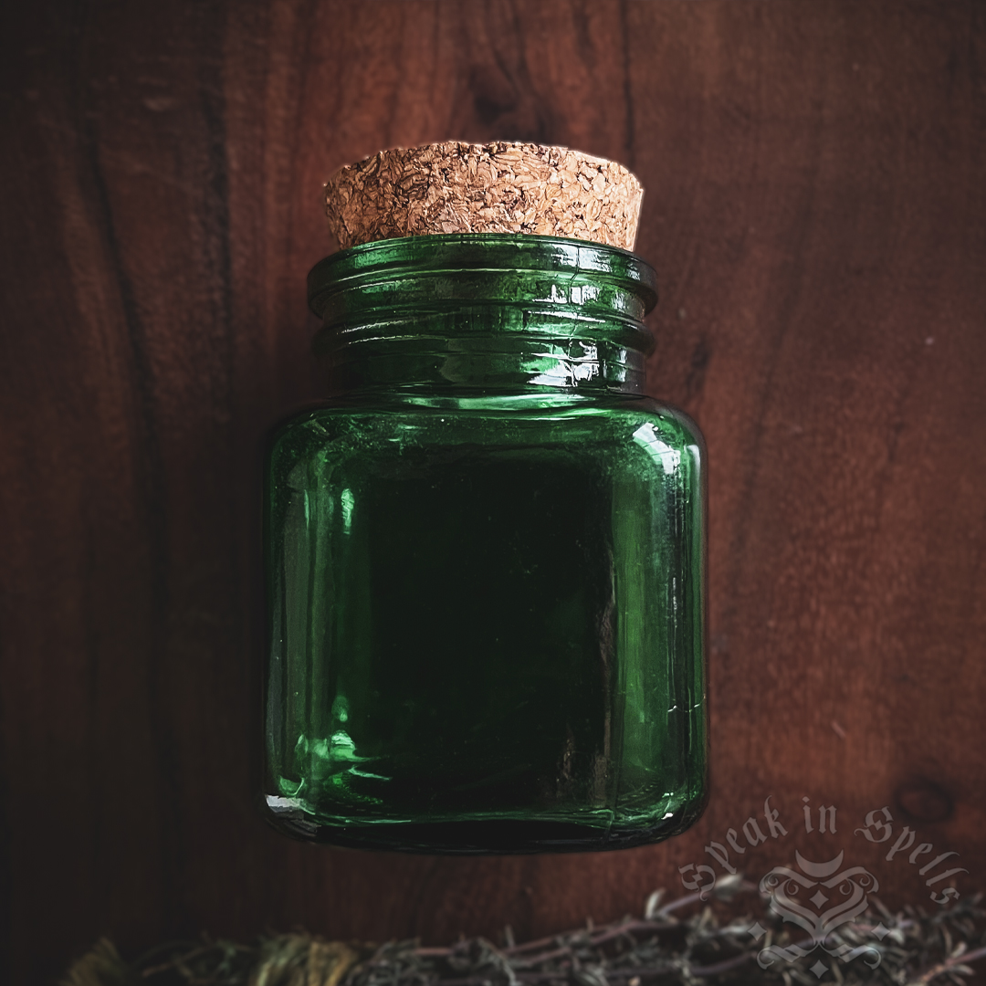 green corked jar, australian witchcraft supplies, wicca supplies australia, adelaide witchcraft store, witchcraft shop, pagan supplies australia, herbalism australia, witchcraft apothecary