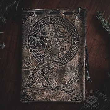 raven leather bag, australian witchcraft supplies, adelaide witchcraft store, pagan supplies, wiccan supplies, witchcraft shop, viking supplies,