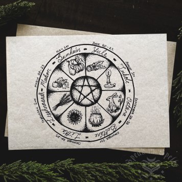 Wheel of the Year Art Print, australian witchcraft supplies, pagan supplies, witchcraft tattoos, witchcraft art, wiccan supplies, adelaide witchcraft shop, witches year