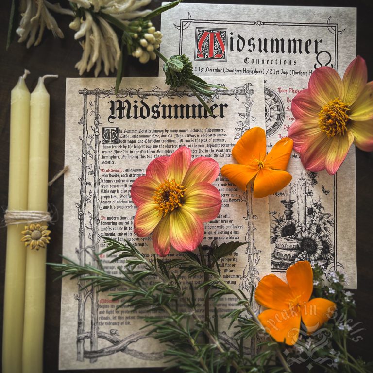 midsummer page set, australian witchcraft supplies, adelaide witchcraft store, imbolc australia, pagan supplies australia, wiccan supplies australia